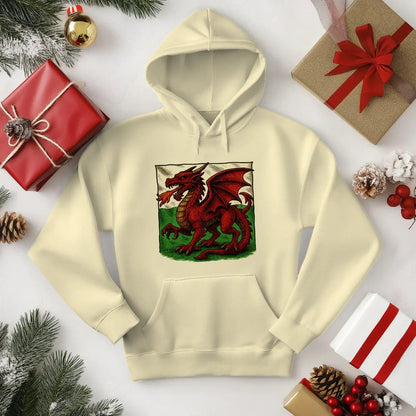 Welsh Dragon Hoodie - Moisture Crest, Unisex Streetwear - Celtic Wolfwear