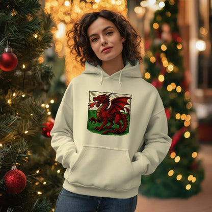 Welsh Dragon Hoodie - Moisture Crest, Unisex Streetwear - Celtic Wolfwear