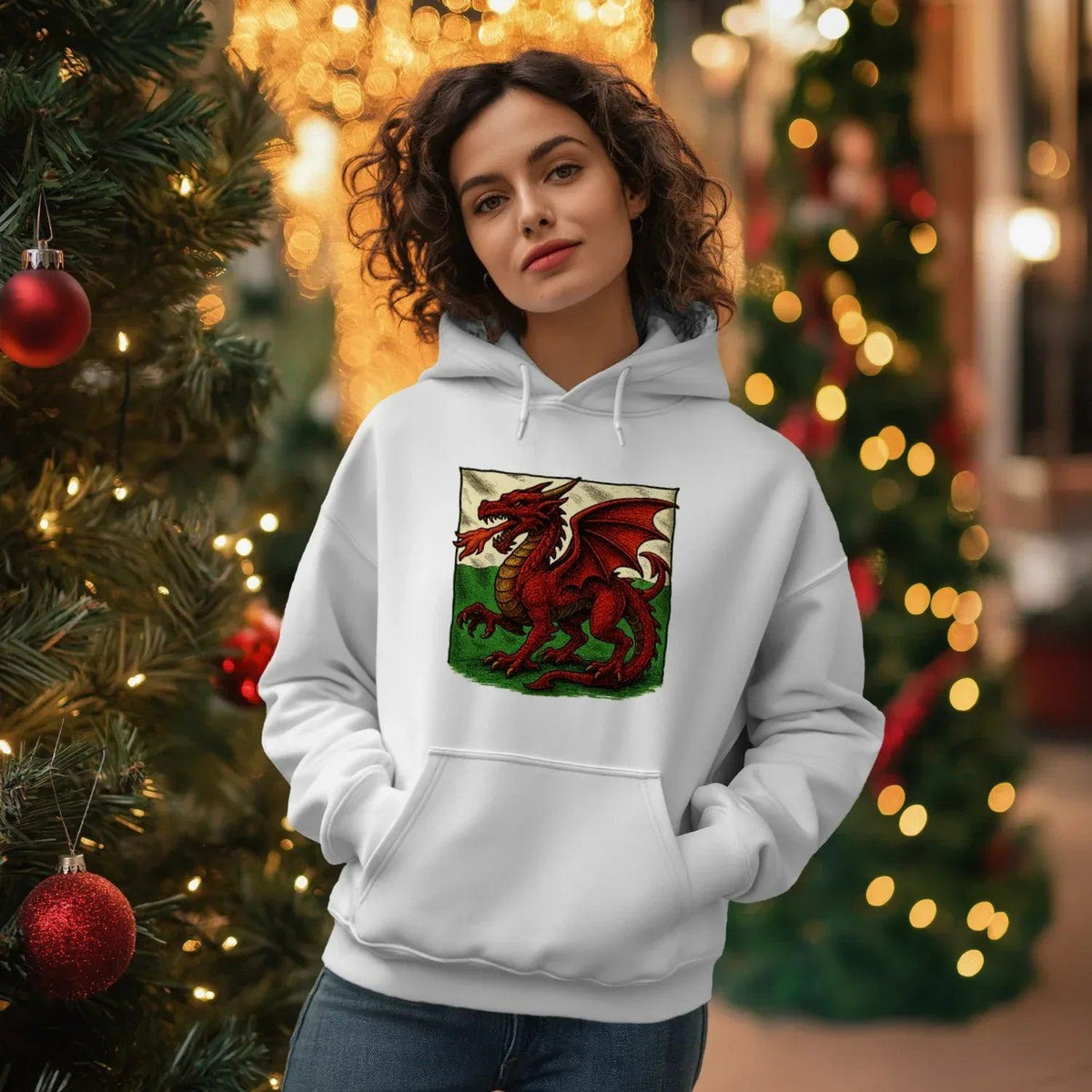 Welsh Dragon Hoodie - Moisture Crest, Unisex Streetwear - Celtic Wolfwear