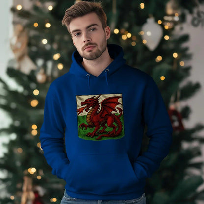 Welsh Dragon Hoodie - Moisture Crest, Unisex Streetwear - Celtic Wolfwear
