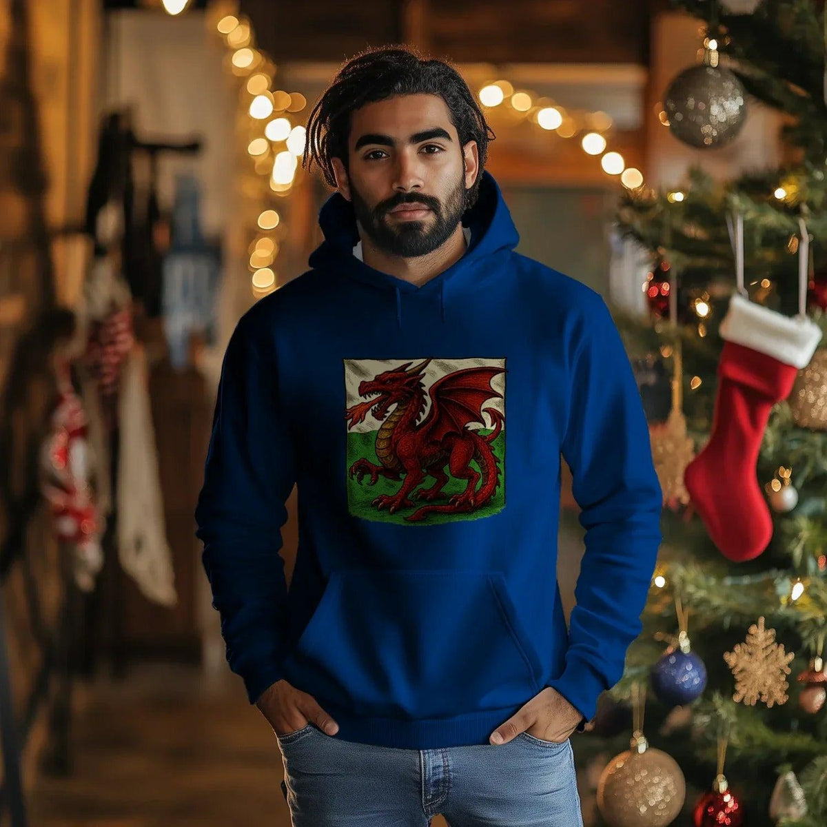 Welsh Dragon Hoodie - Moisture Crest, Unisex Streetwear - Celtic Wolfwear