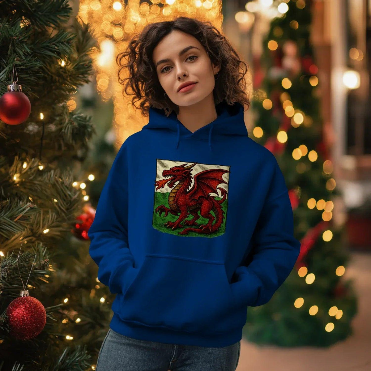 Welsh Dragon Hoodie - Moisture Crest, Unisex Streetwear - Celtic Wolfwear