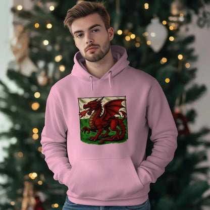 Welsh Dragon Hoodie - Moisture Crest, Unisex Streetwear - Celtic Wolfwear