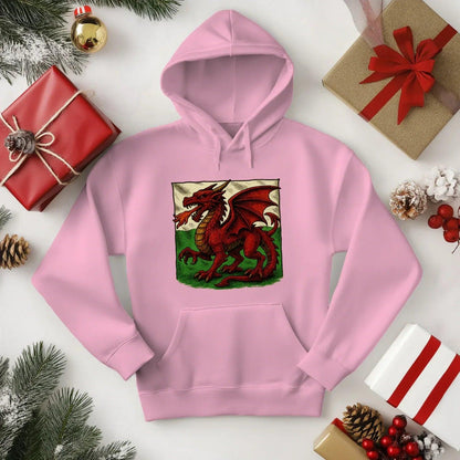 Welsh Dragon Hoodie - Moisture Crest, Unisex Streetwear - Celtic Wolfwear