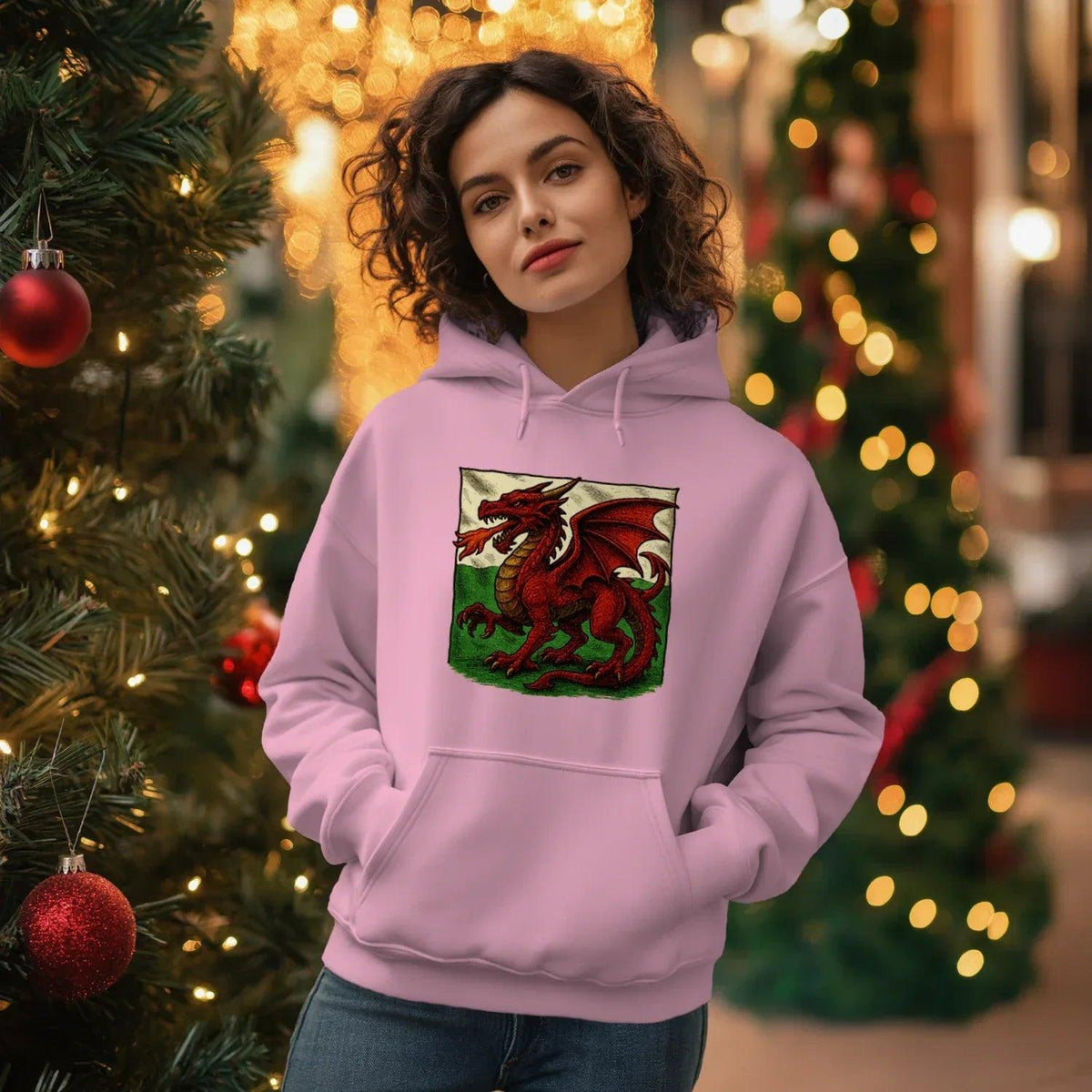 Welsh Dragon Hoodie - Moisture Crest, Unisex Streetwear - Celtic Wolfwear