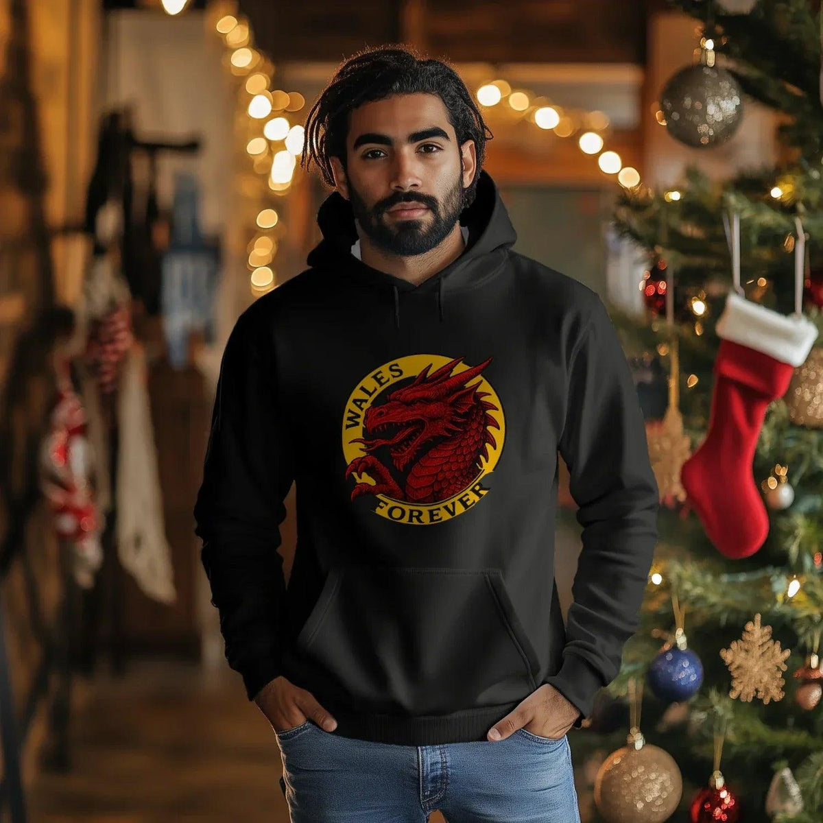 Welsh Dragon Hoodie - Red Heritage Edition 03, Unisex - Celtic Wolfwear