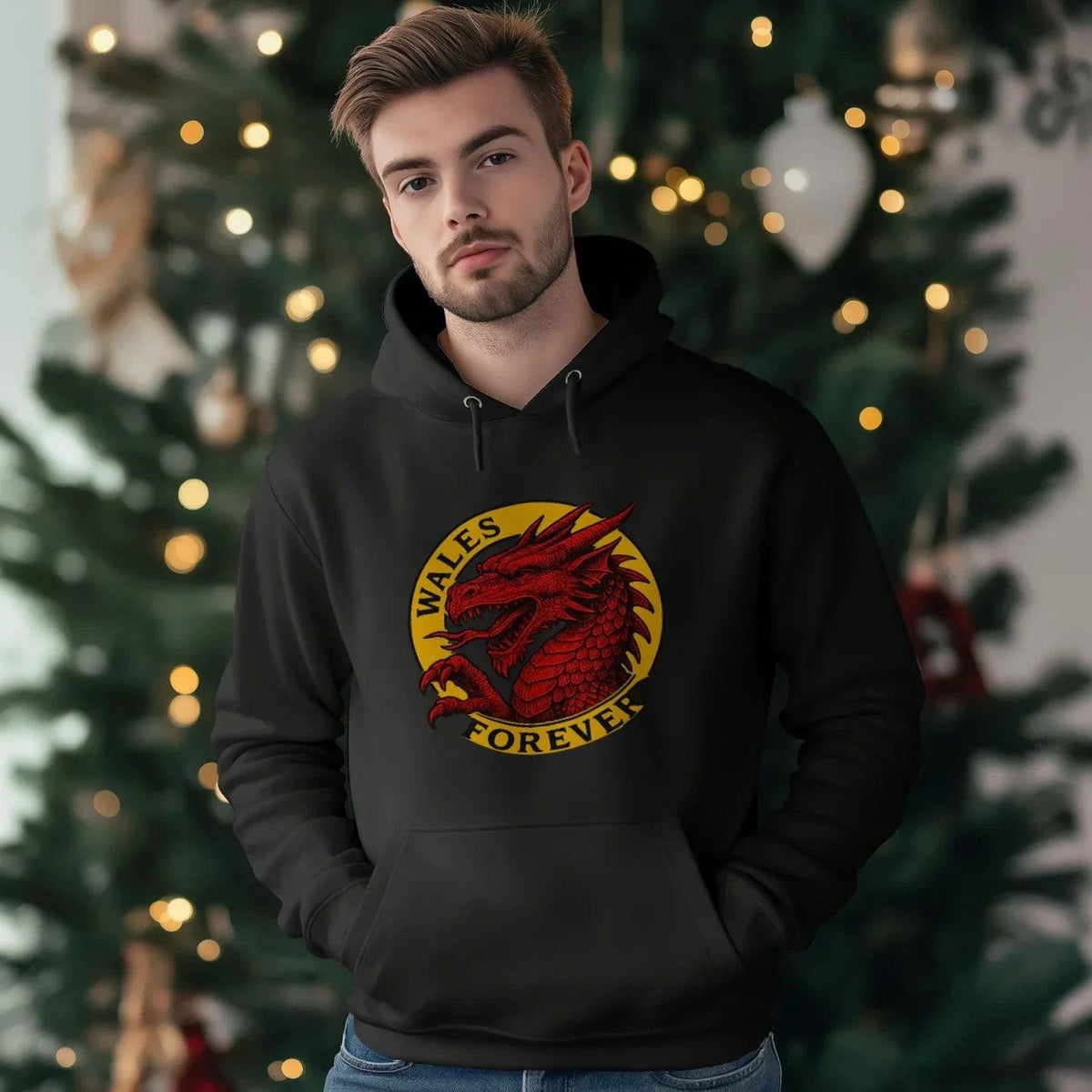 Welsh Dragon Hoodie - Red Heritage Edition 03, Unisex - Celtic Wolfwear