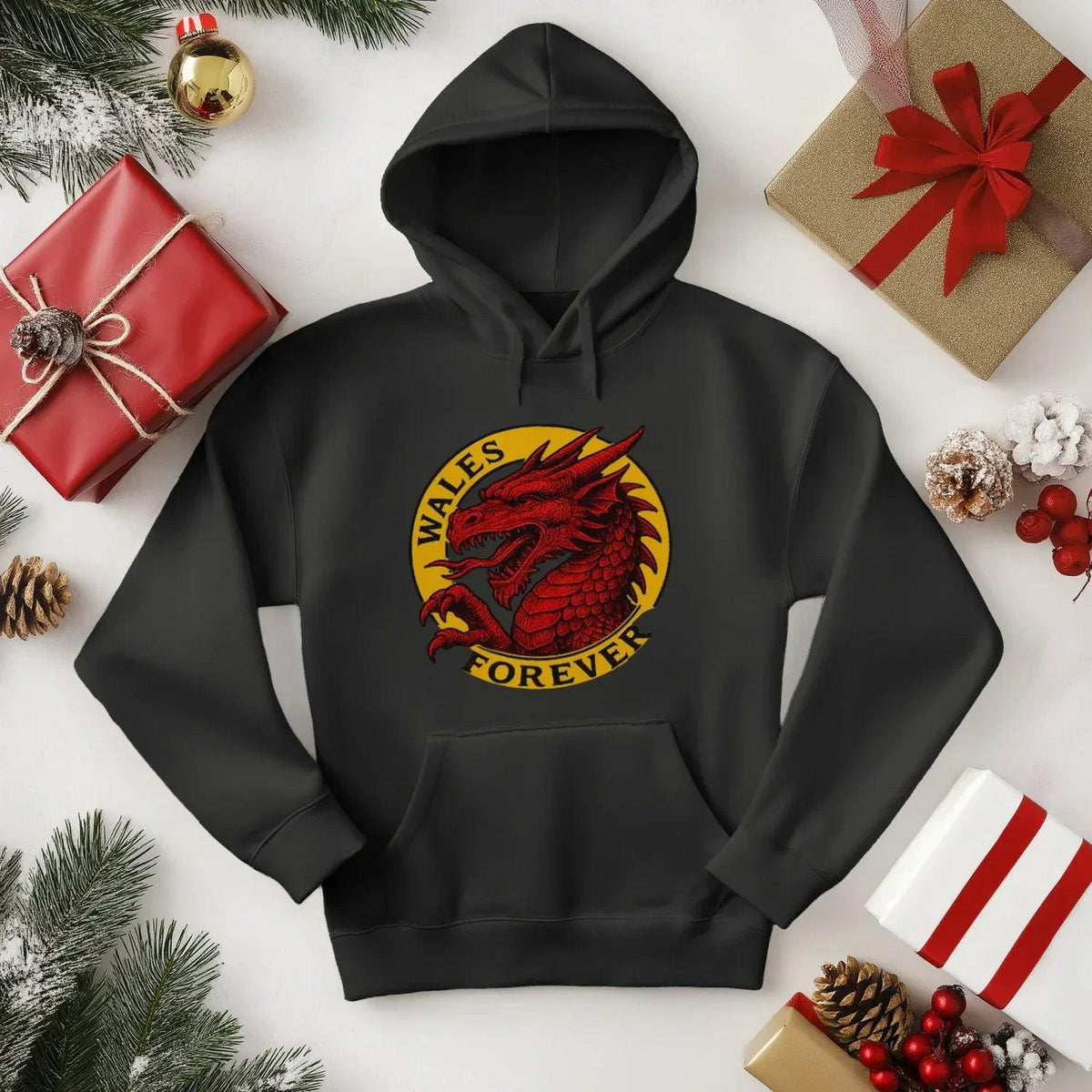 Welsh Dragon Hoodie - Red Heritage Edition 03, Unisex - Celtic Wolfwear