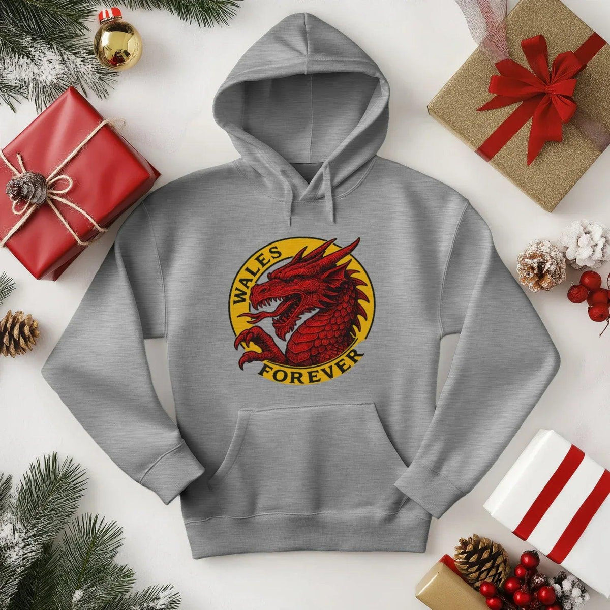 Welsh Dragon Hoodie - Red Heritage Edition 03, Unisex - Celtic Wolfwear