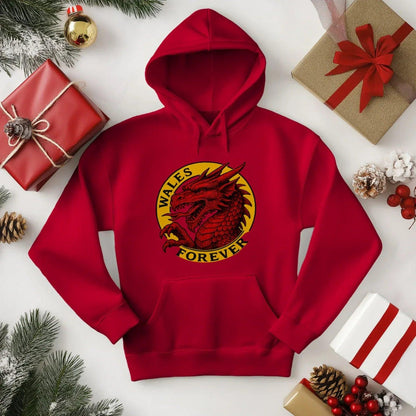 Welsh Dragon Hoodie - Red Heritage Edition 03, Unisex - Celtic Wolfwear