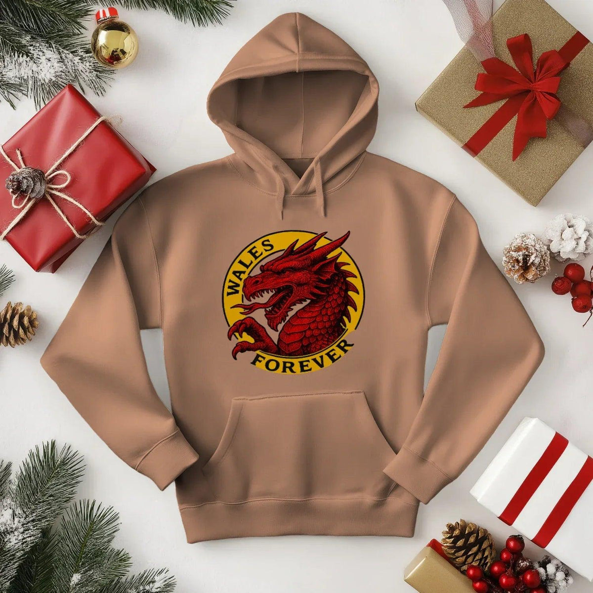 Welsh Dragon Hoodie - Red Heritage Edition 03, Unisex - Celtic Wolfwear