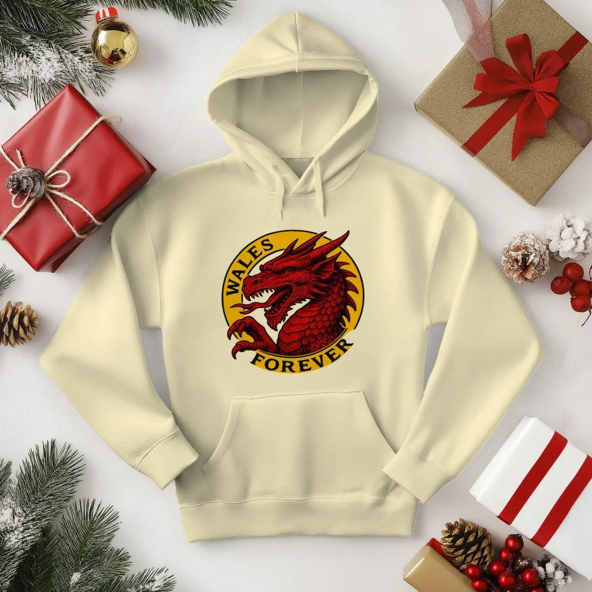 Welsh Dragon Hoodie - Red Heritage Edition 03, Unisex - Celtic Wolfwear
