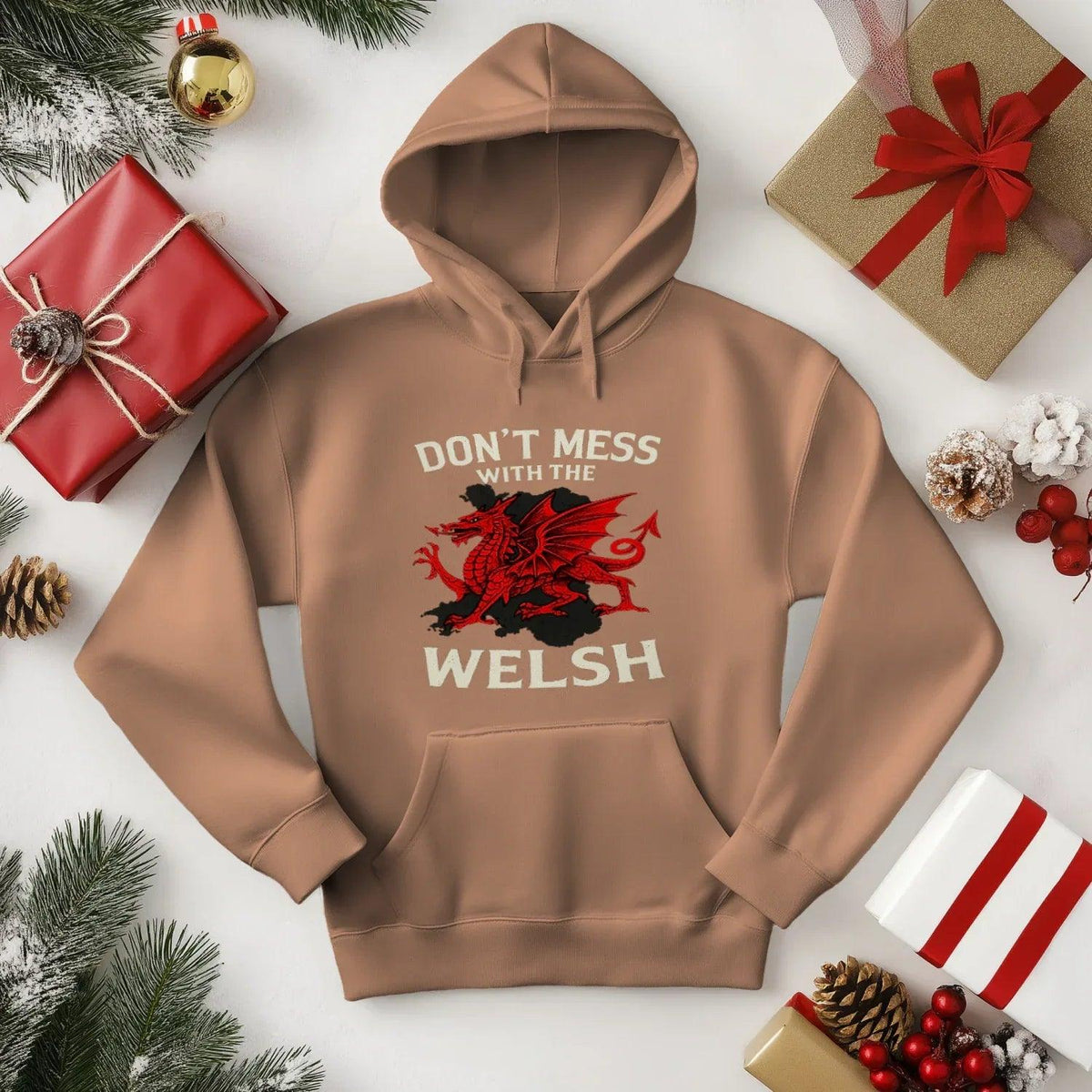 Welsh Dragon Hoodie - Red Pullovers Heritage Streetwear - Celtic Wolfwear