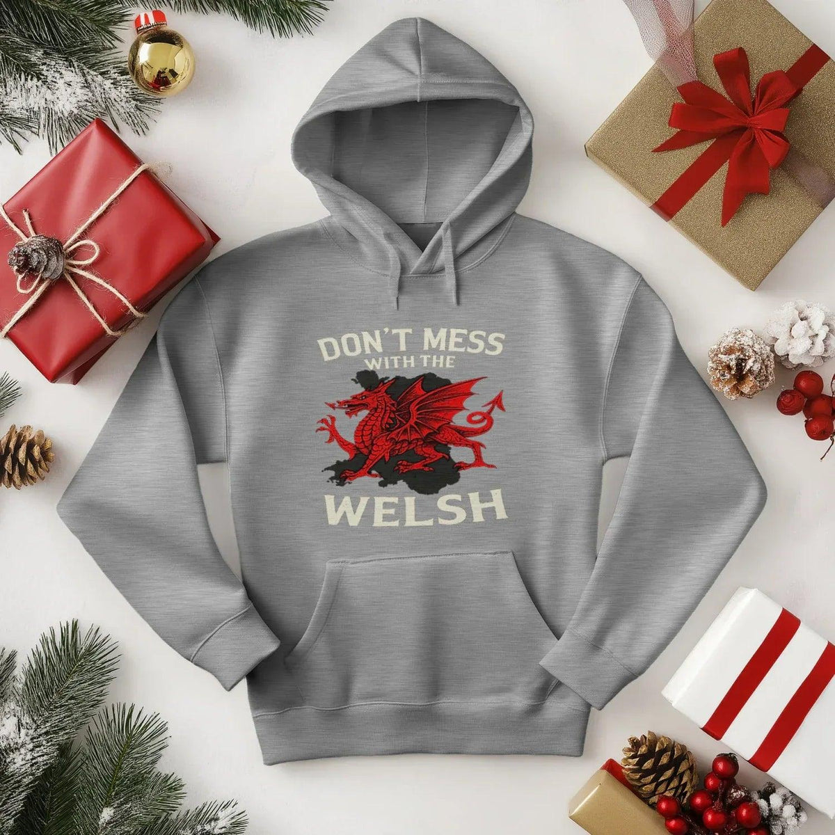 Welsh Dragon Hoodie - Red Pullovers Heritage Streetwear - Celtic Wolfwear