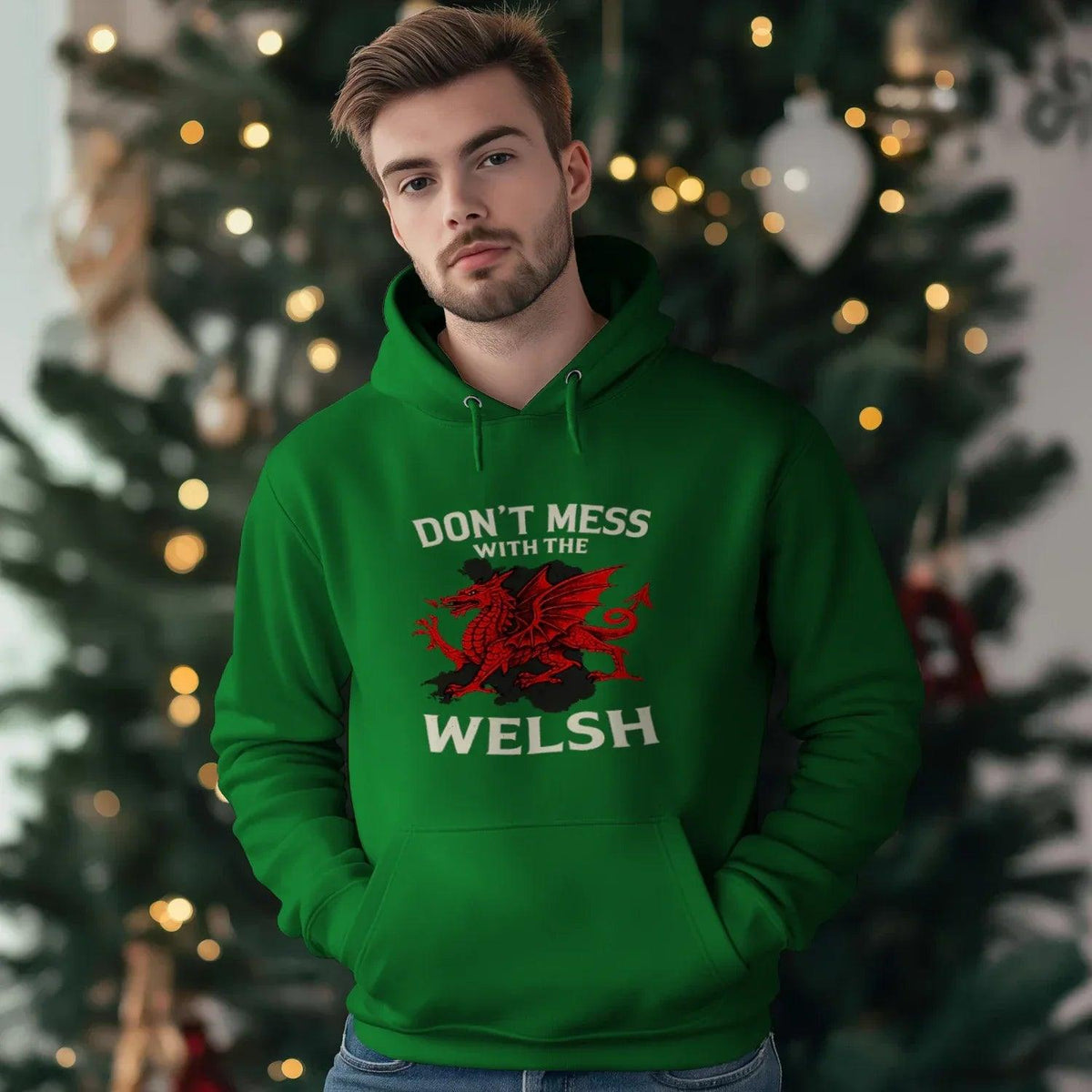 Welsh Dragon Hoodie - Red Pullovers Heritage Streetwear - Celtic Wolfwear