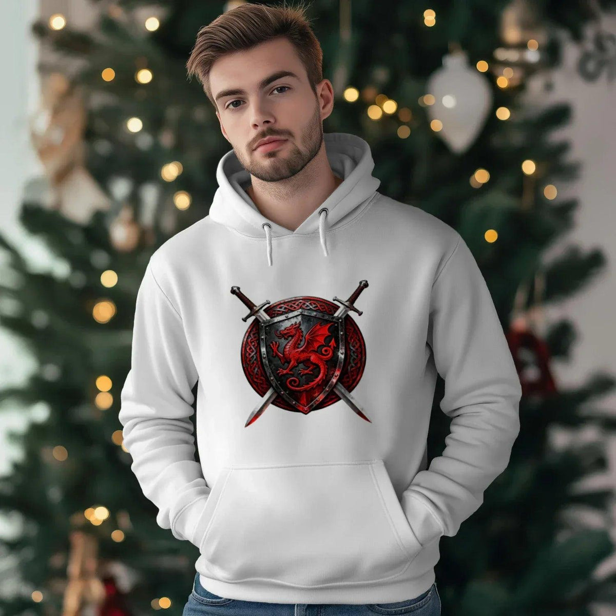 Welsh Dragon Hoodie - Warrior Combat Street, Unisex - Celtic Wolfwear