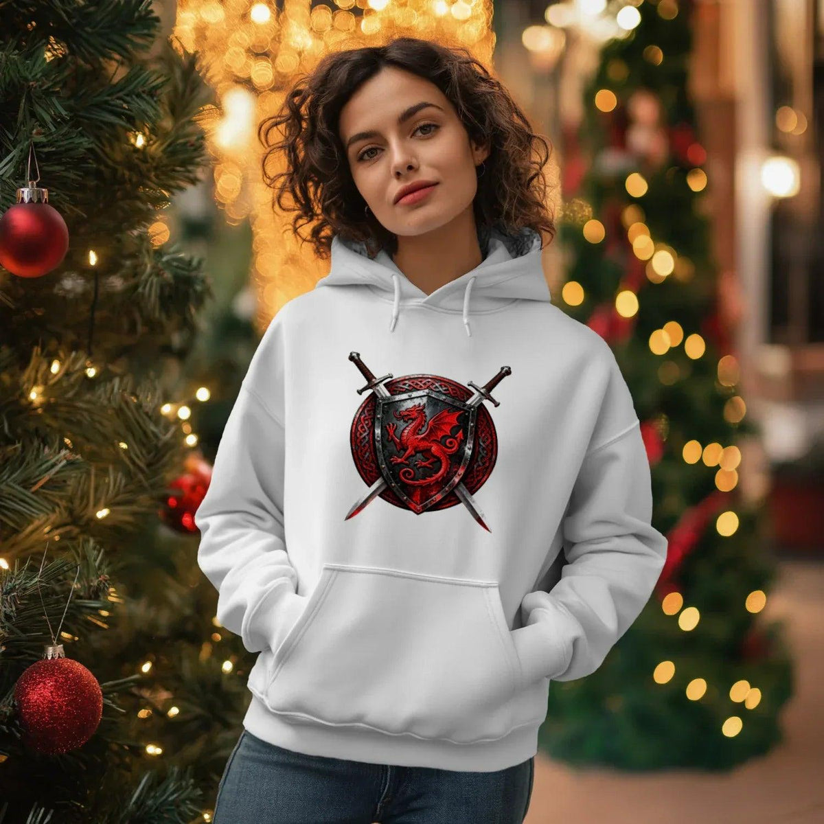Welsh Dragon Hoodie - Warrior Combat Street, Unisex - Celtic Wolfwear
