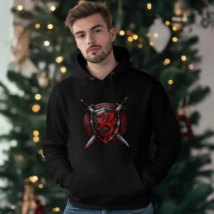 Welsh Dragon Hoodie - Warrior Combat Street, Unisex - Celtic Wolfwear