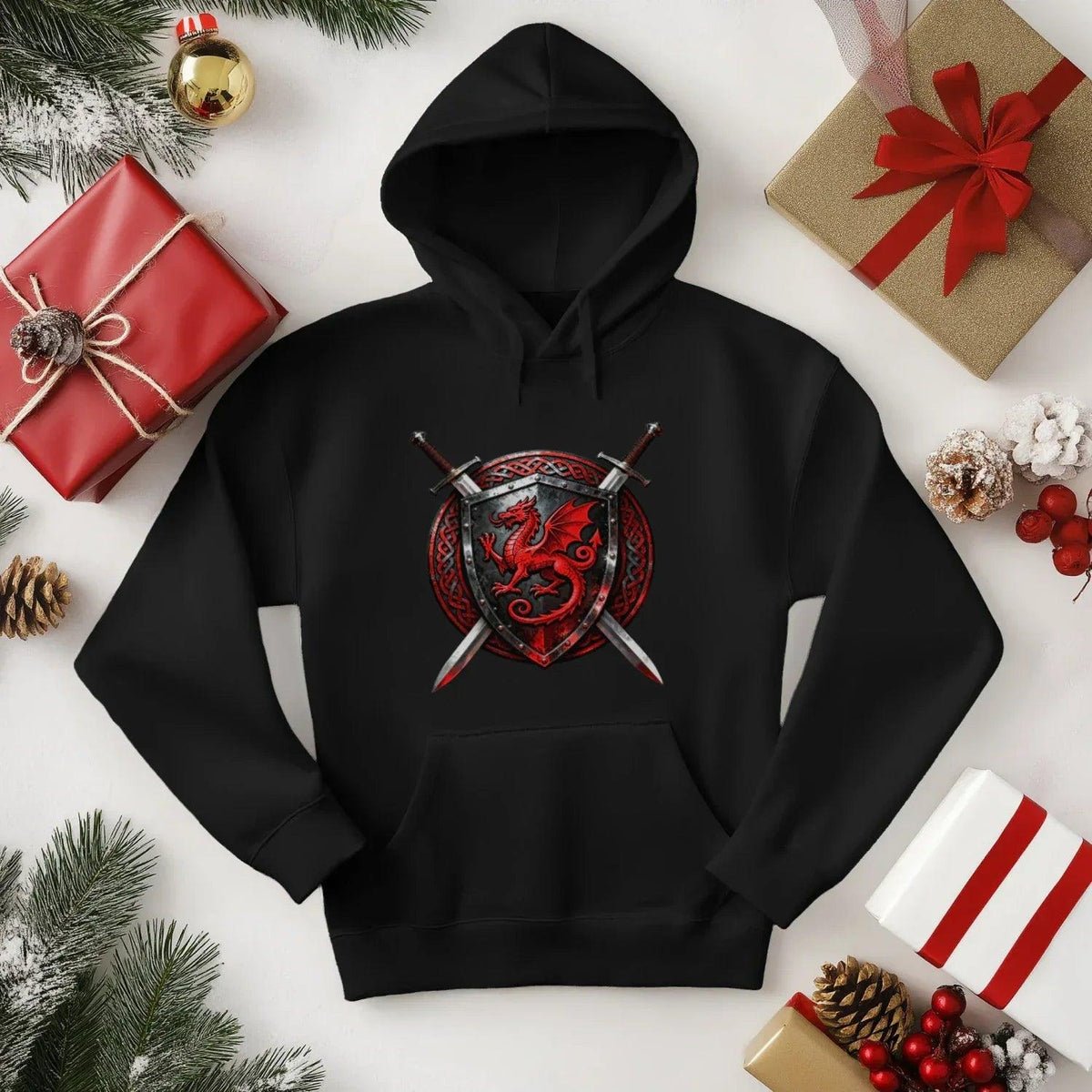 Welsh Dragon Hoodie - Warrior Combat Street, Unisex - Celtic Wolfwear