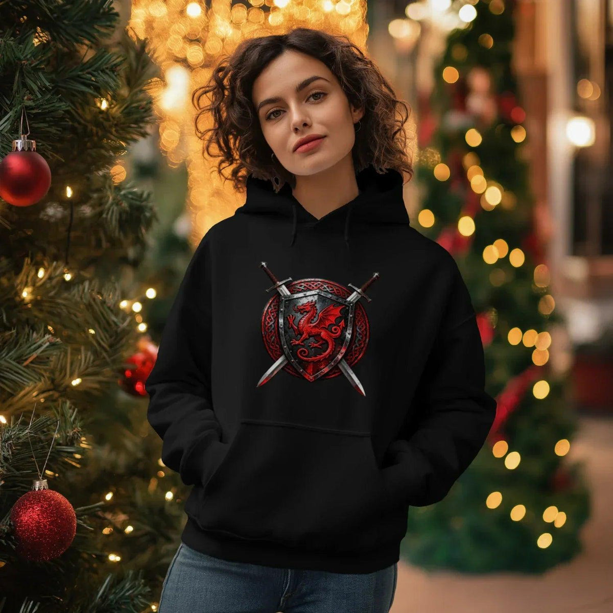 Welsh Dragon Hoodie - Warrior Combat Street, Unisex - Celtic Wolfwear