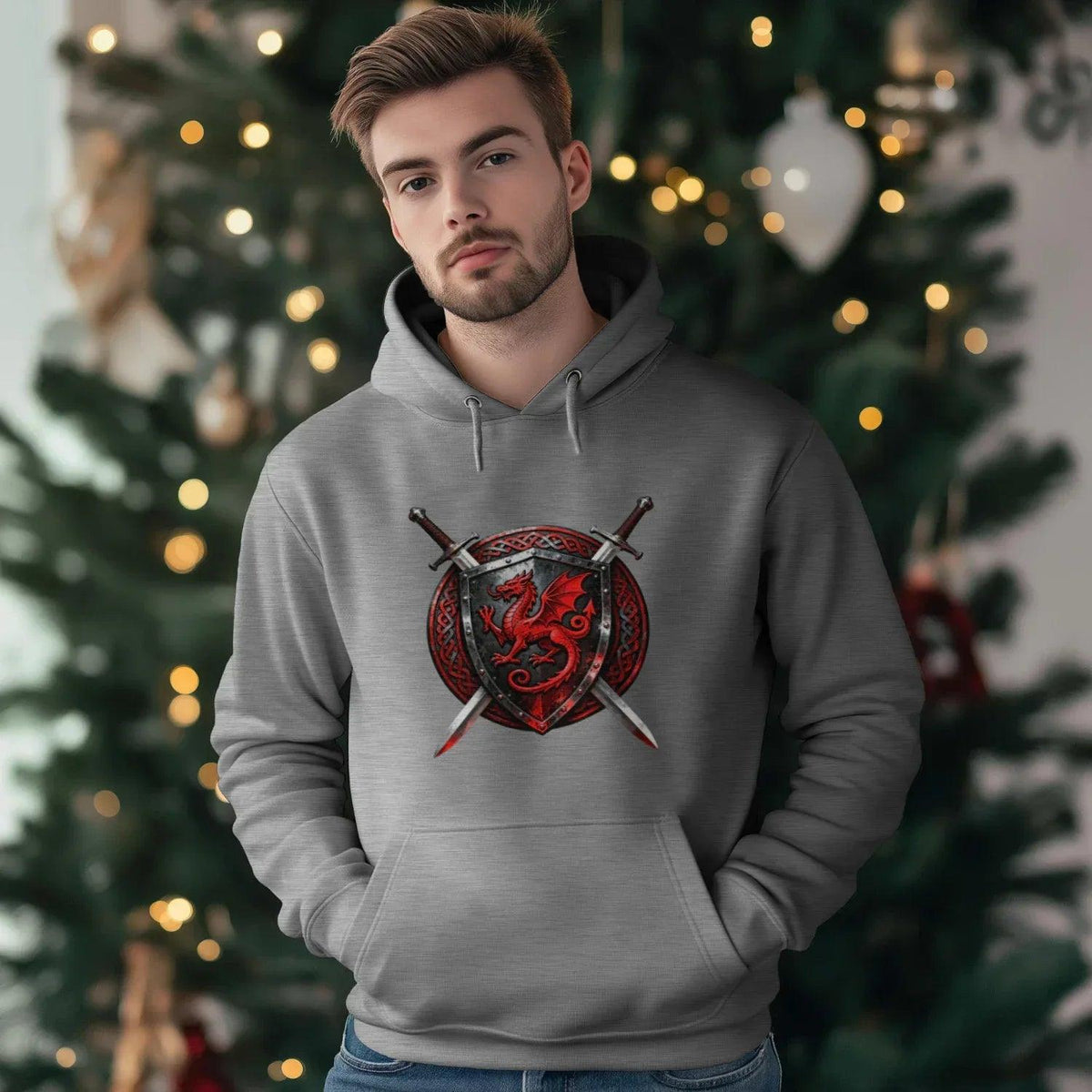 Welsh Dragon Hoodie - Warrior Combat Street, Unisex - Celtic Wolfwear