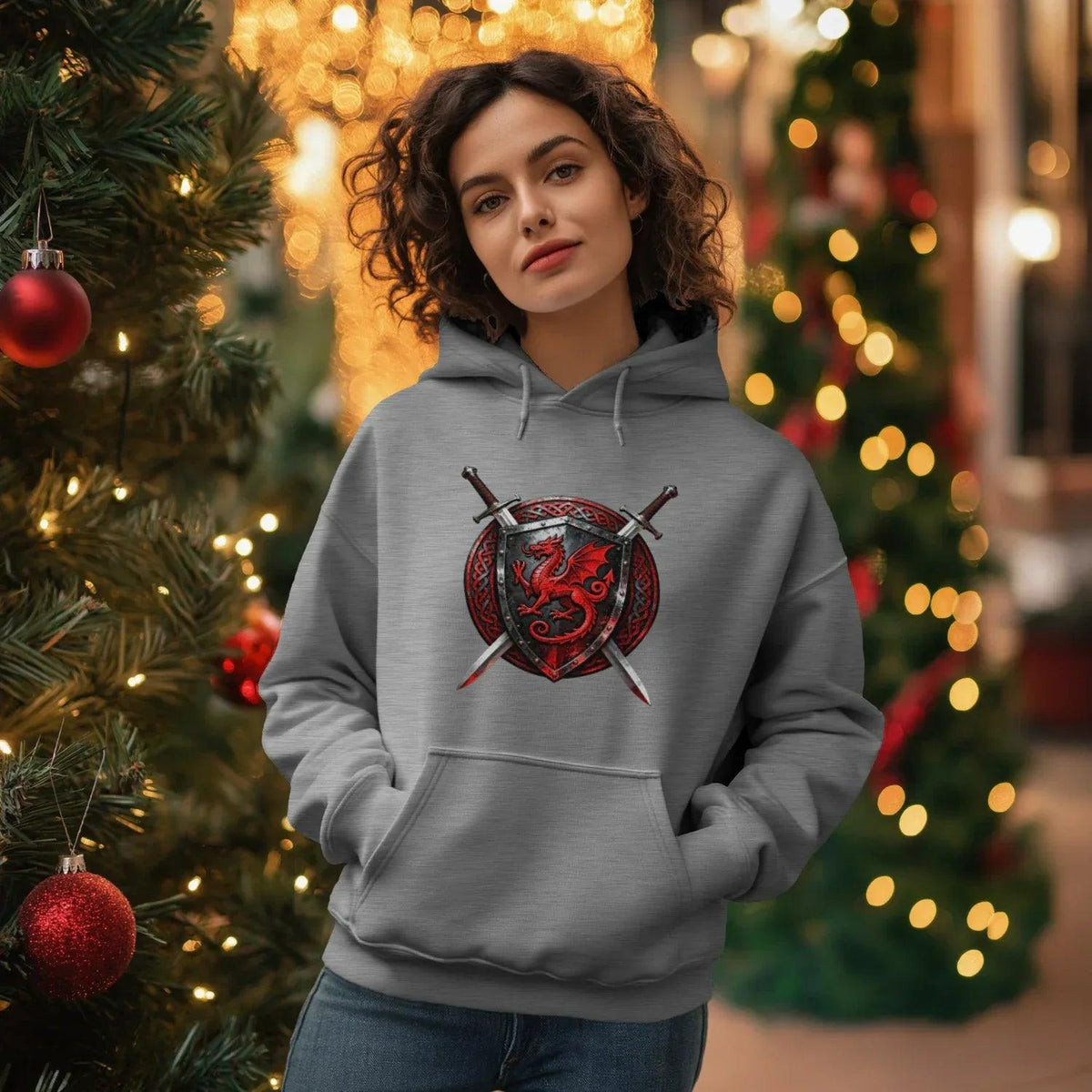 Welsh Dragon Hoodie - Warrior Combat Street, Unisex - Celtic Wolfwear