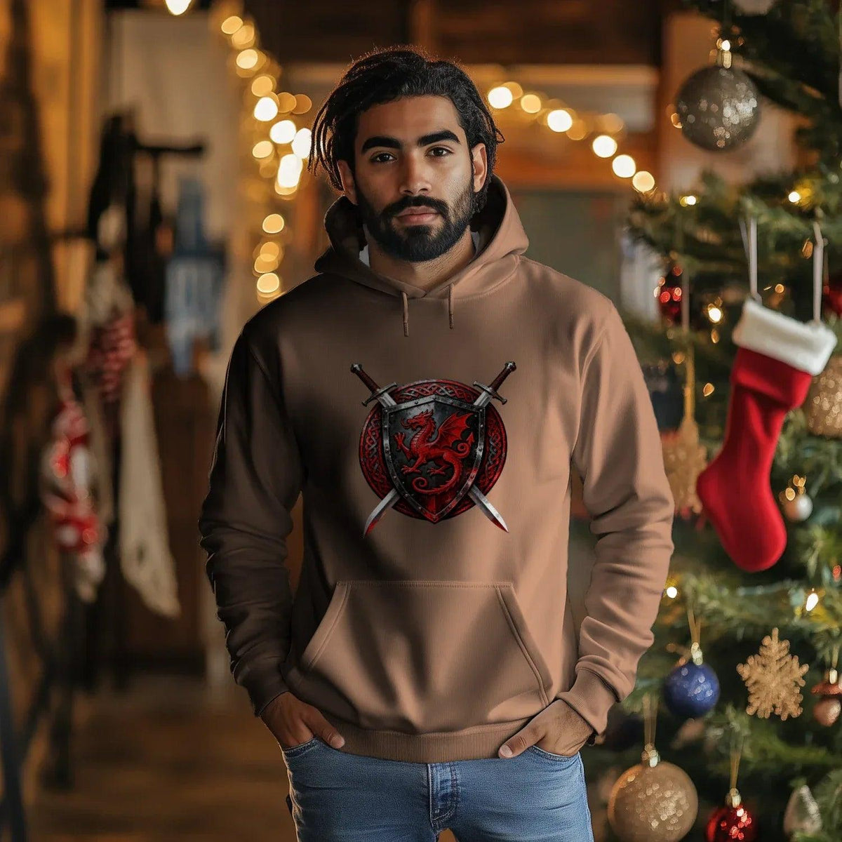 Welsh Dragon Hoodie - Warrior Combat Street, Unisex - Celtic Wolfwear