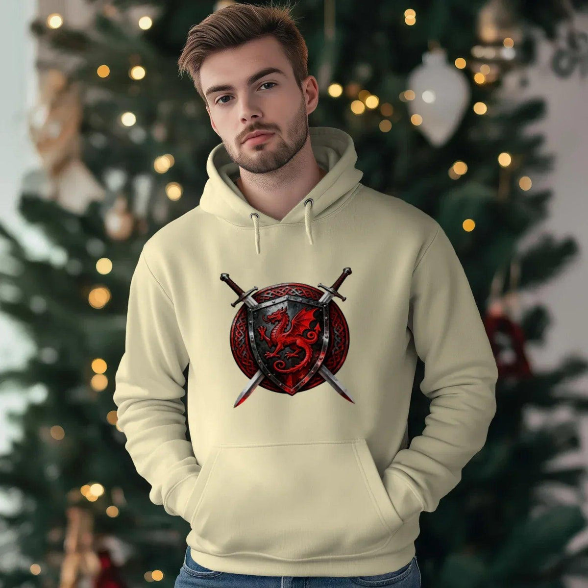 Welsh Dragon Hoodie - Warrior Combat Street, Unisex - Celtic Wolfwear