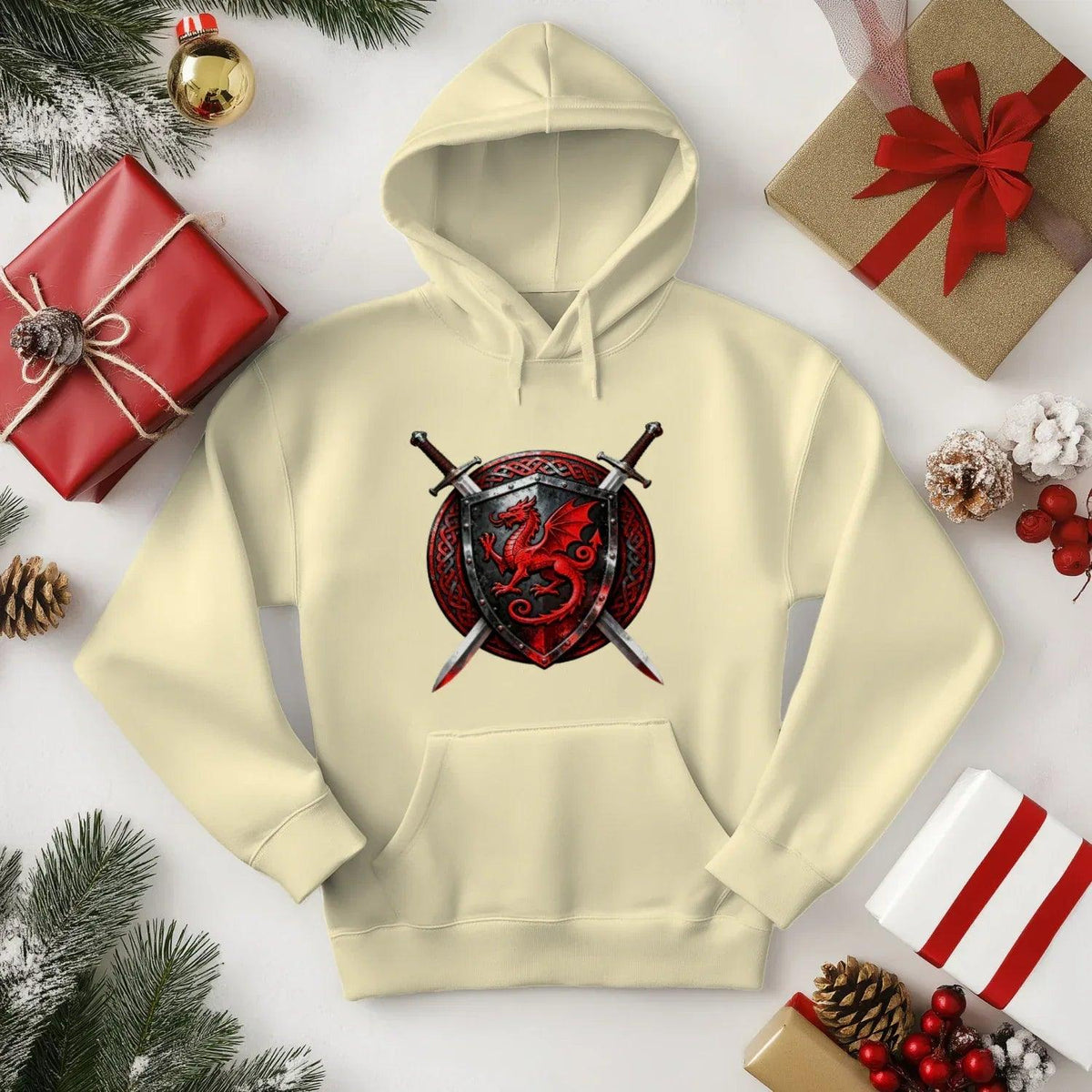 Welsh Dragon Hoodie - Warrior Combat Street, Unisex - Celtic Wolfwear