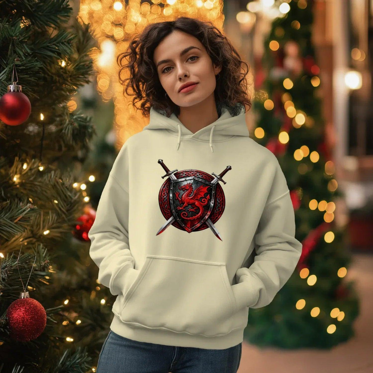Welsh Dragon Hoodie - Warrior Combat Street, Unisex - Celtic Wolfwear