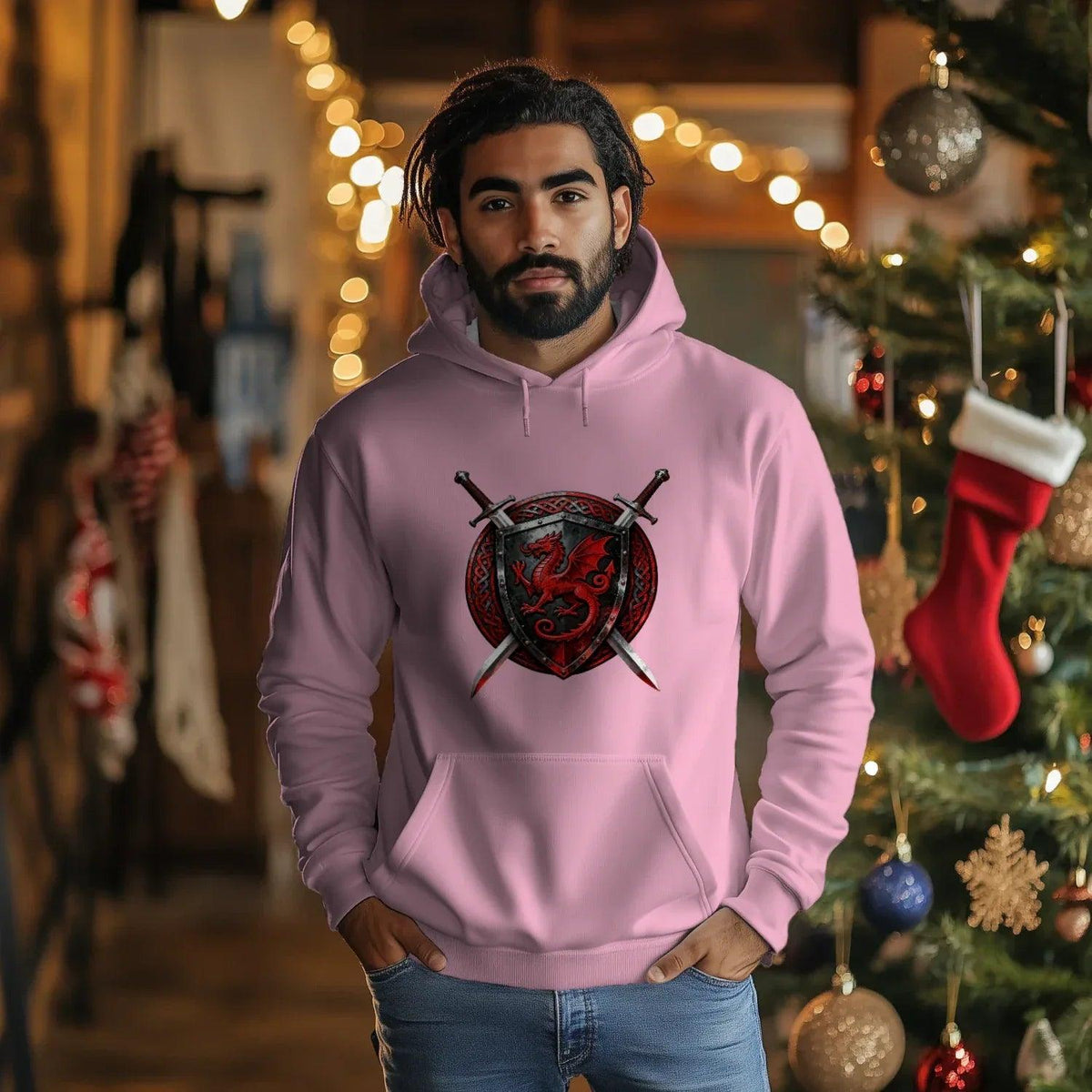 Welsh Dragon Hoodie - Warrior Combat Street, Unisex - Celtic Wolfwear