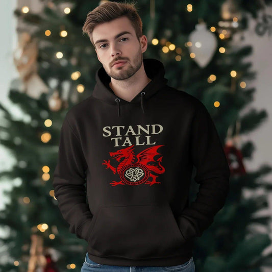 Welsh Dragon Hoodie - XL Wolf Stand Tall Unisex Streetwear - Celtic Wolfwear