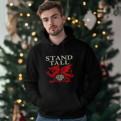 Welsh Dragon Hoodie - XL Wolf Stand Tall Unisex Streetwear - Celtic Wolfwear