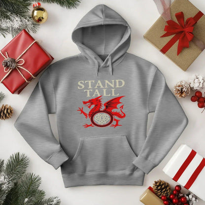 Welsh Dragon Hoodie - XL Wolf Stand Tall Unisex Streetwear - Celtic Wolfwear