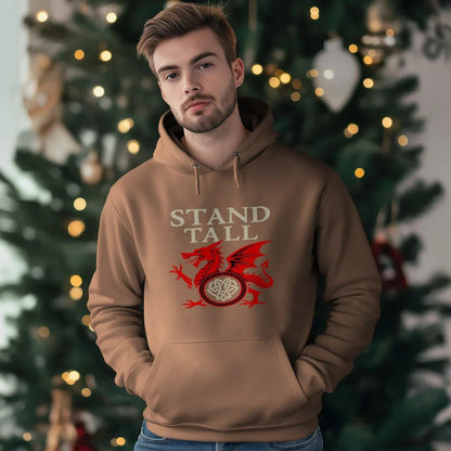 Welsh Dragon Hoodie - XL Wolf Stand Tall Unisex Streetwear - Celtic Wolfwear