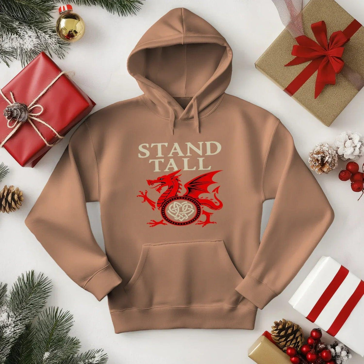 Welsh Dragon Hoodie - XL Wolf Stand Tall Unisex Streetwear - Celtic Wolfwear