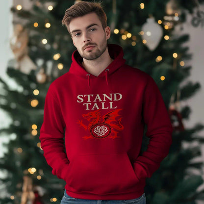 Welsh Dragon Hoodie - XL Wolf Stand Tall Unisex Streetwear - Celtic Wolfwear