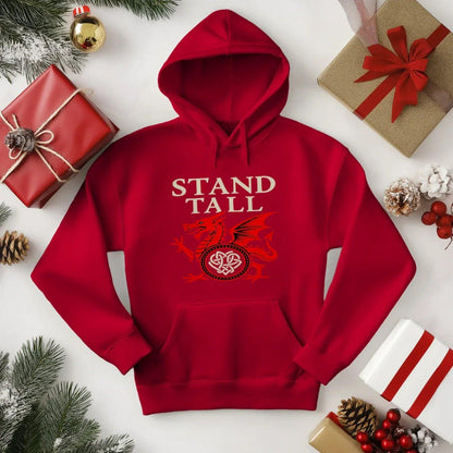 Welsh Dragon Hoodie - XL Wolf Stand Tall Unisex Streetwear - Celtic Wolfwear