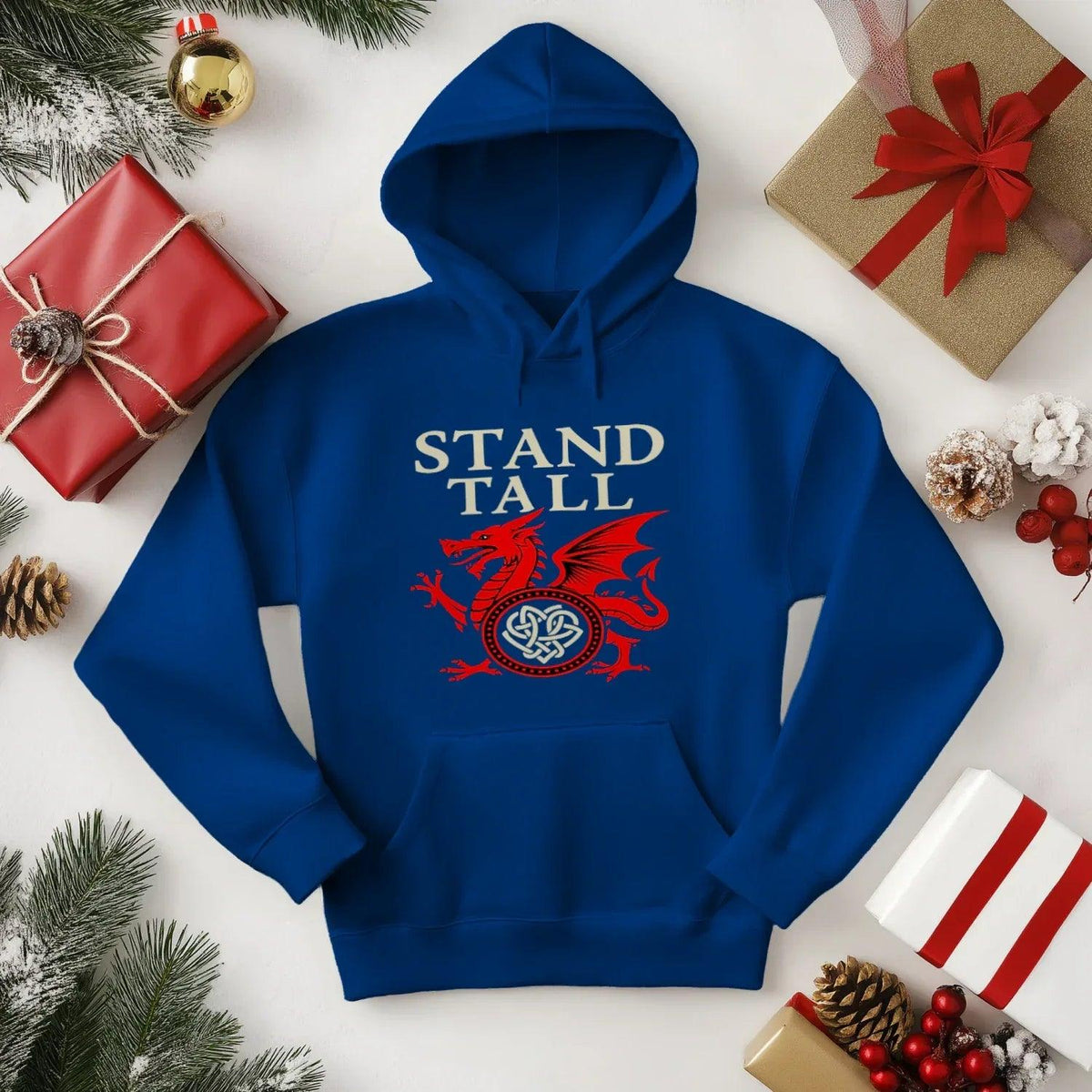 Welsh Dragon Hoodie - XL Wolf Stand Tall Unisex Streetwear - Celtic Wolfwear