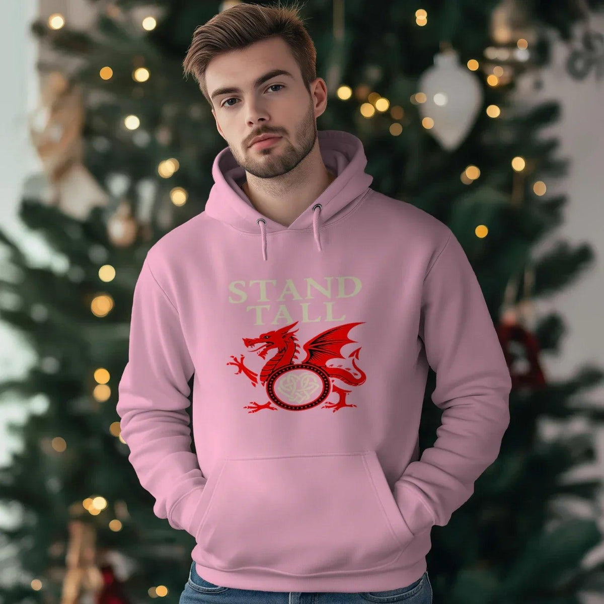 Welsh Dragon Hoodie - XL Wolf Stand Tall Unisex Streetwear - Celtic Wolfwear
