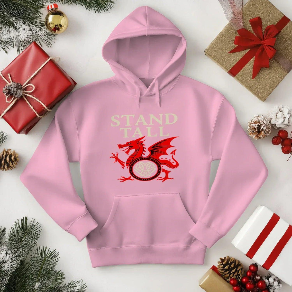 Welsh Dragon Hoodie - XL Wolf Stand Tall Unisex Streetwear - Celtic Wolfwear