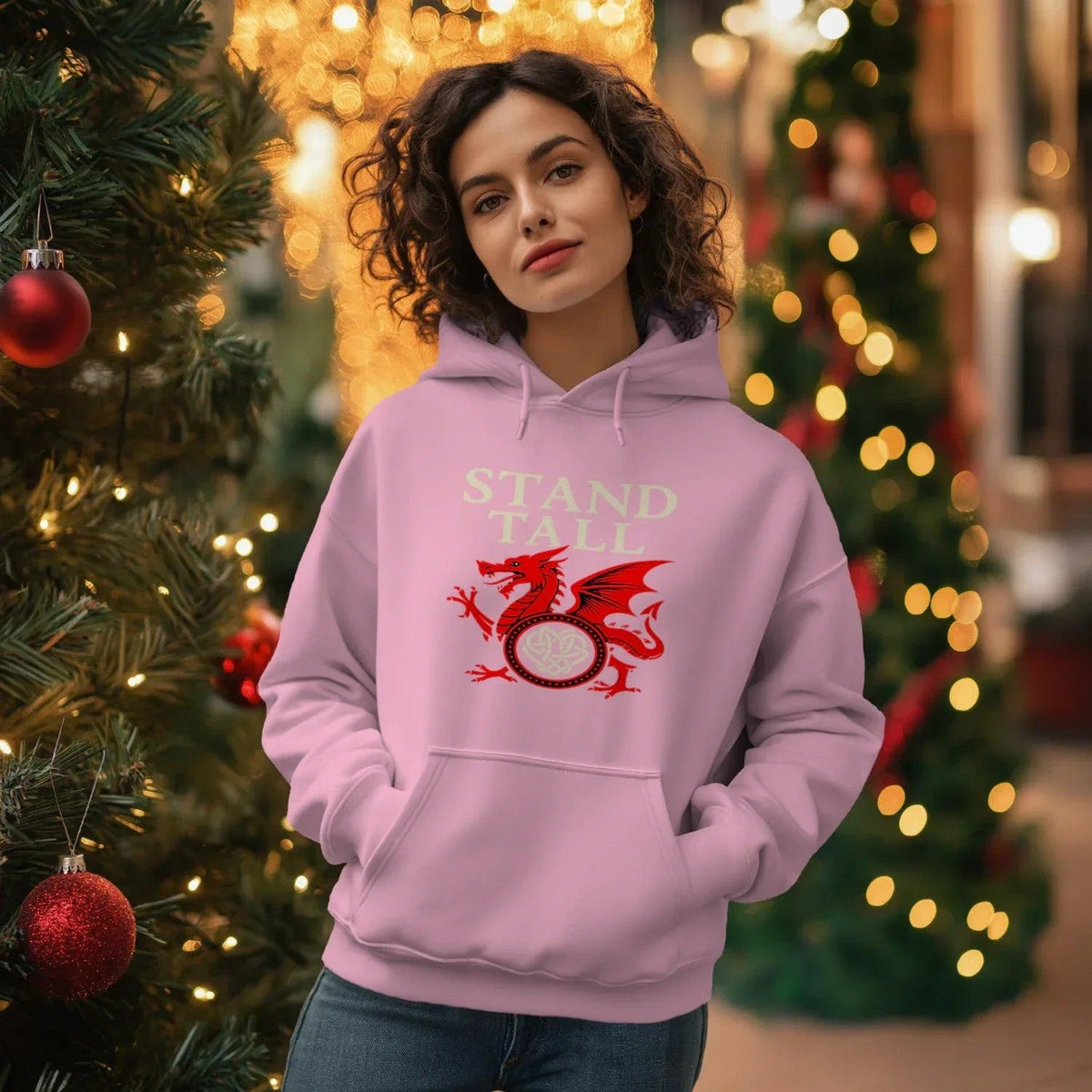 Welsh Dragon Hoodie - XL Wolf Stand Tall Unisex Streetwear - Celtic Wolfwear