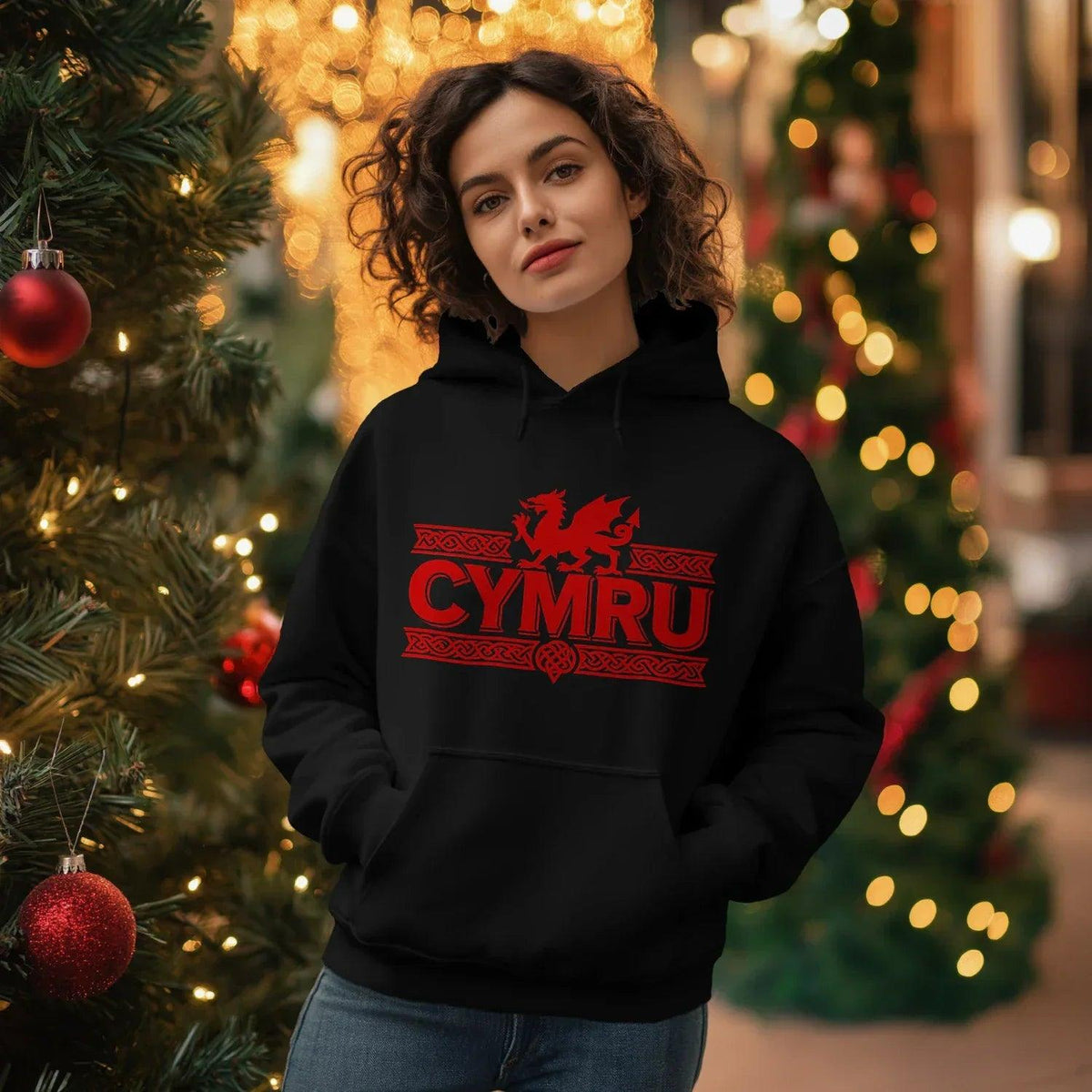 Welsh Dragon Hoodie - Yellow Heritage Unisex Streetwear - Celtic Wolfwear