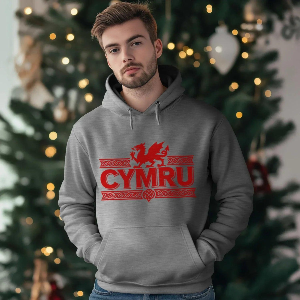 Welsh Dragon Hoodie - Yellow Heritage Unisex Streetwear - Celtic Wolfwear