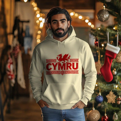 Welsh Dragon Hoodie - Yellow Heritage Unisex Streetwear - Celtic Wolfwear