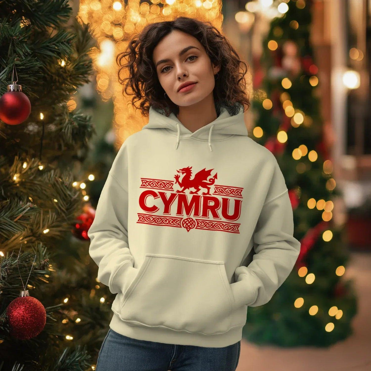 Welsh Dragon Hoodie - Yellow Heritage Unisex Streetwear - Celtic Wolfwear