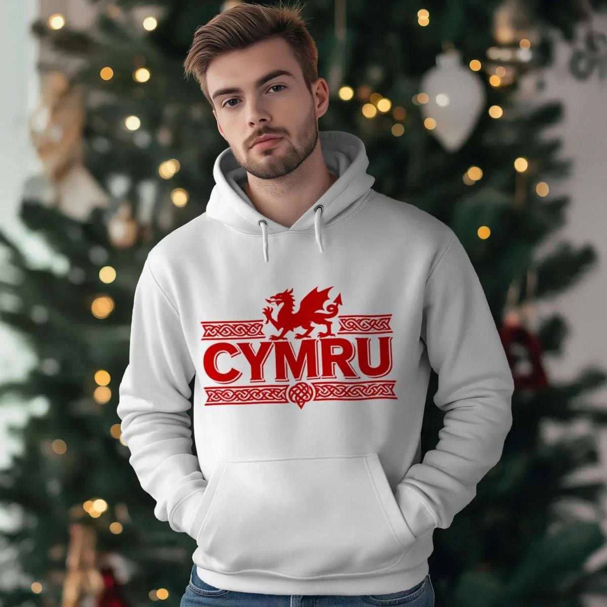 Welsh Dragon Hoodie - Yellow Heritage Unisex Streetwear - Celtic Wolfwear