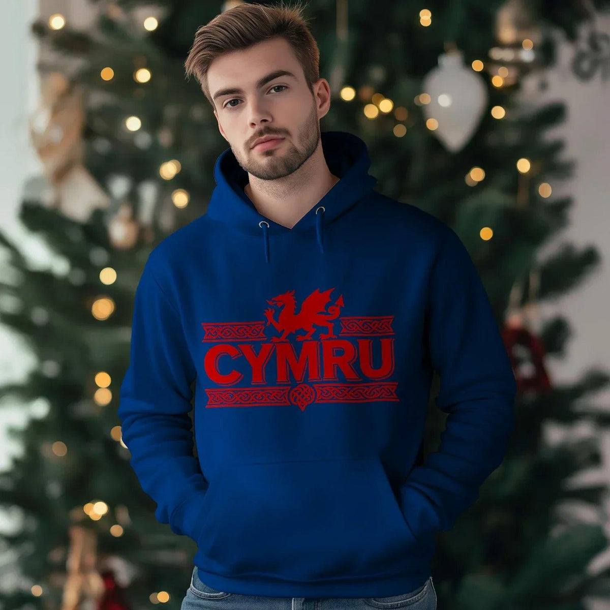 Welsh Dragon Hoodie - Yellow Heritage Unisex Streetwear - Celtic Wolfwear
