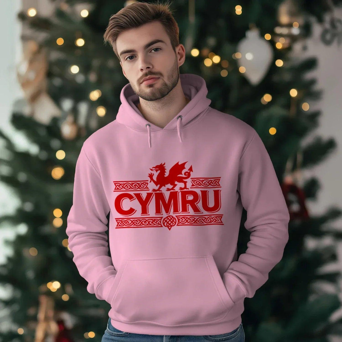 Welsh Dragon Hoodie - Yellow Heritage Unisex Streetwear - Celtic Wolfwear
