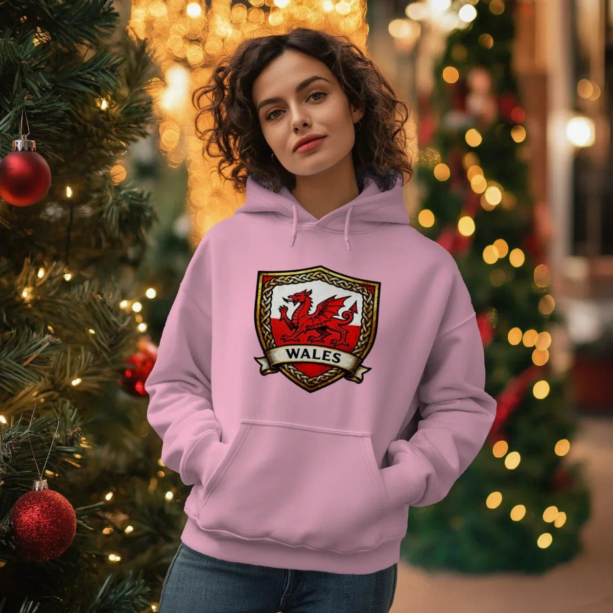 Welsh Dragon Shield Hoodie – Heritage Badge Pullover - Celtic Wolfwear